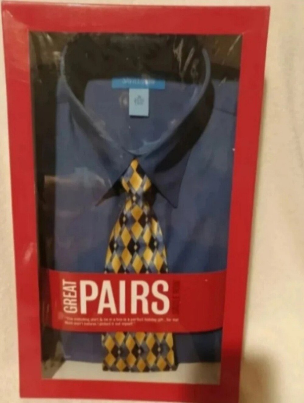 Savile Row french blue color designer dress shirt & tie set
